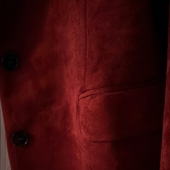 NWT Anthropologie Dolan Red Suede Blazer Classic Suit Jacket Size Large NWT - Picture 4 of 4